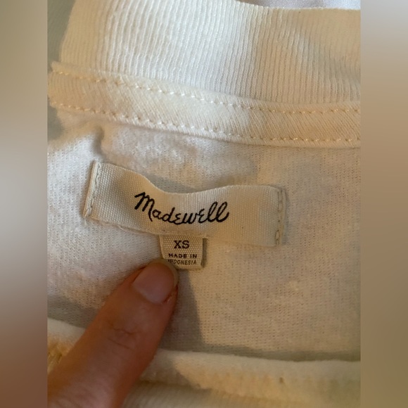 Madewell Embroidered Au Revoir Retro Tee, xs, off white - Picture 4 of 5